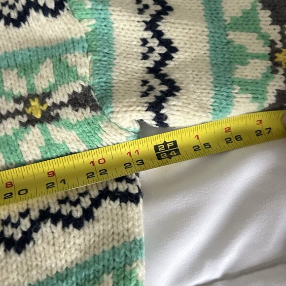 American Eagle Outfitters Womens Xs Cream Blue Fair-isle Knit Sweater Oversized - Picture 4 of 8